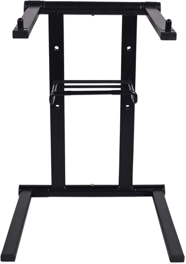 Rockville RLS2400 Lightweight Folding DJ Laptop Stand, Adjustable Height, Extra Shelf, Travel Bag, for DJs and Mobile Performers