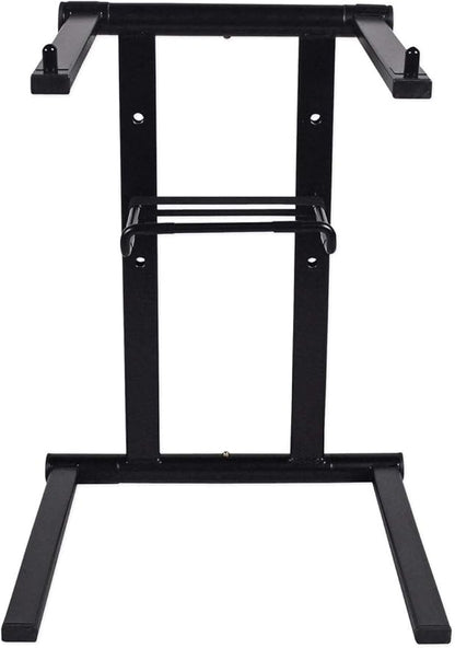 Rockville RLS2400 Lightweight Folding DJ Laptop Stand, Adjustable Height, Extra Shelf, Travel Bag, for DJs and Mobile Performers