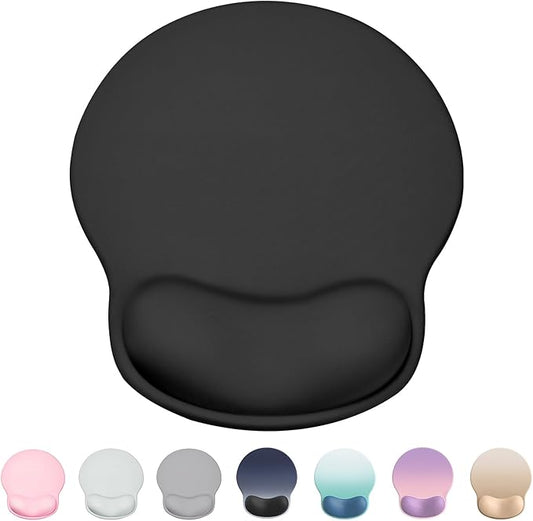 Laborio Ergonomic Mouse Pad with Wrist Rest, Large Mousepad(10.6'' x 9''), Wrist Support Mouse Mat with Non-Slip Base, Pain Relief for Laptop & Computer (Black)