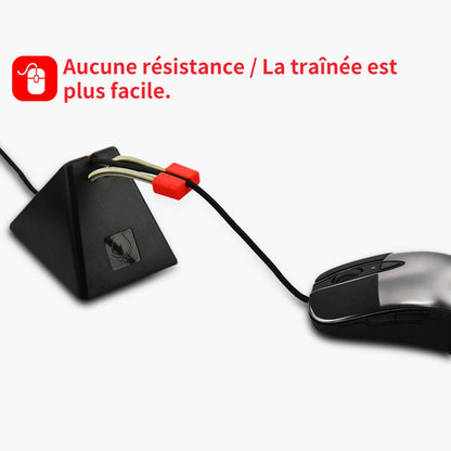 Hotline Games Mouse Bungee Mouse Cord Clip Cord Management System Fixer Holder for Esports FPS Game (3.0 Black)