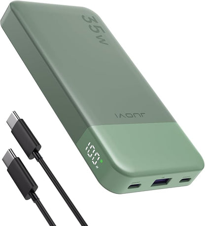 Power Bank Fast Charging 10000mAh 35W Portable Charger Small Battery Pack with PD 3.0 & QC 4.0 Type-C USB-A Input Output Lightweight Phone Charger Compatible for iPhone Samsung iPad