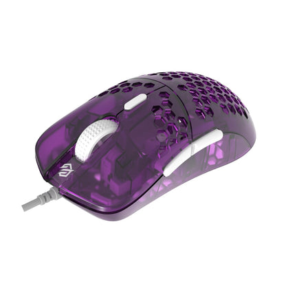G-Wolves Hati HTM/HT-M Medium 56g Ultra Lightweight Honeycomb Wired Gaming Mouse, PixArt 3389 Sensor 16000 DPI, 6 Programmable Buttons, Low Latency, for PC/Mac (Violet)