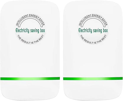 Elon-musk's Electricity Saving Box Stop Watt Stopwatt Energy Saving Device Save Energy Saving Device Energy Saving Power Strip for Home Office US Plug 90v-250v 30kw Rated Green (2PCS, White)