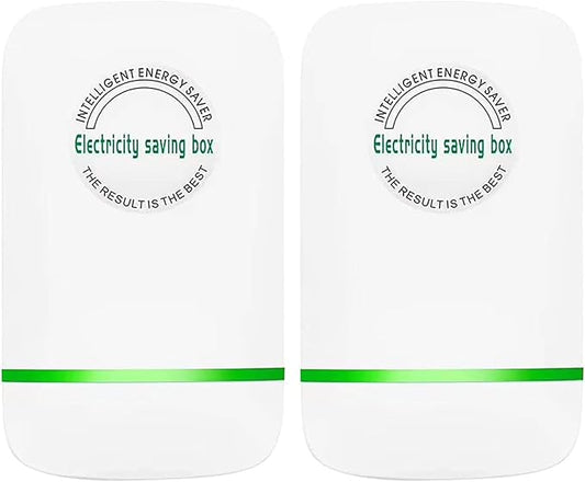 Elon-musk's Electricity Saving Box Stop Watt Stopwatt Energy Saving Device Save Energy Saving Device Energy Saving Power Strip for Home Office US Plug 90v-250v 30kw Rated Green (2PCS, White)