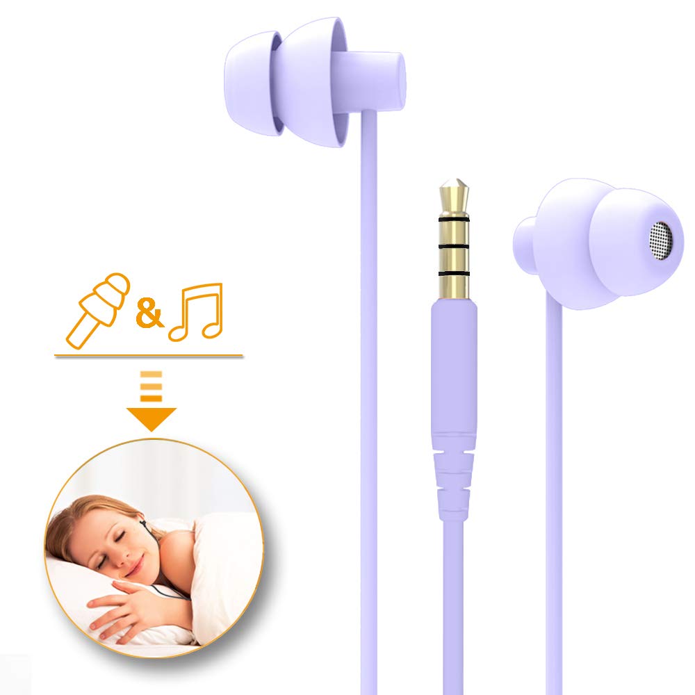 MAXROCK (TM Total Soft Silicon Headphones with Mic Sleep Travel Choice for Cellphones Tablets and 3.5mm Jack (Green)