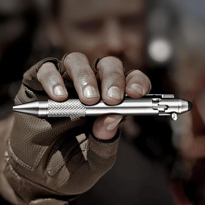 Cool Hand 4.9'' Titanium Bolt Action Pen Stylus for Touch Screen, Ballpoint Ink Refillable, Compact Size, Skelton Out Deep Pocket Clip for Easy Carring