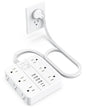 Flat Plug Power Strip, 5Ft Extension Cord with Multiple Outlets