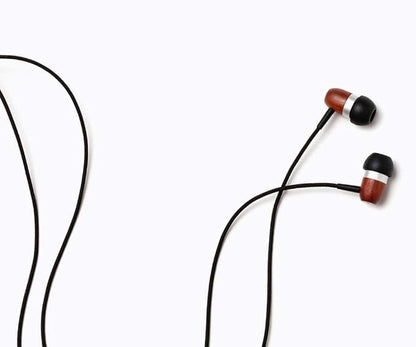 Symphonized Premium Wooden Earphones Wired (3.5mm Jack) Deep Bass Sound, 3D Sound, Microphone Volume Control, 90% Noise Cancelling for Type C Devices. Earphones for Android