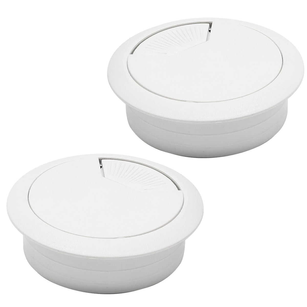 Desk Grommet 3-1/8" (80 mm), Desk Cord Hole Cover, White 2 Pcs