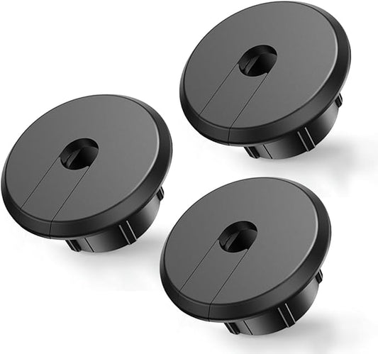 Sactulaz Wall Bushing Grommet for Starlink Dishy Router Ethernet adapter Cable, Starlink Cable Routing Kit Feed-Through for 1 inch Wall Hole and Furnitures Wire Hole (Black, 3 Pack)