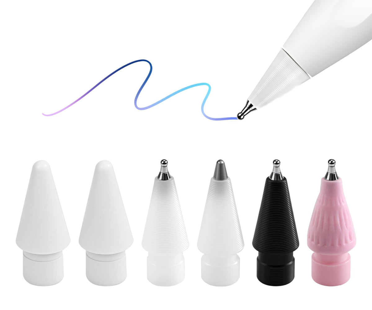 Upgraded Pencil Tips fits for Apple 2nd 1st Gen iPad Pro Pencil,0.78mm No Wear Out Fine Point Precise Control Apple Pen Tip,Longer Tips High Strength Material,Black