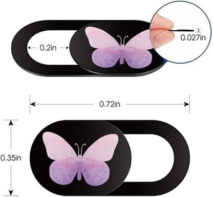 Laptop Camera Cover Slide 3 Pack Ultra Thin Slide Laptop Camera Cover for Echo Show, Smartphone, Computer, Tablet, Chromebook, PC - Butterfly