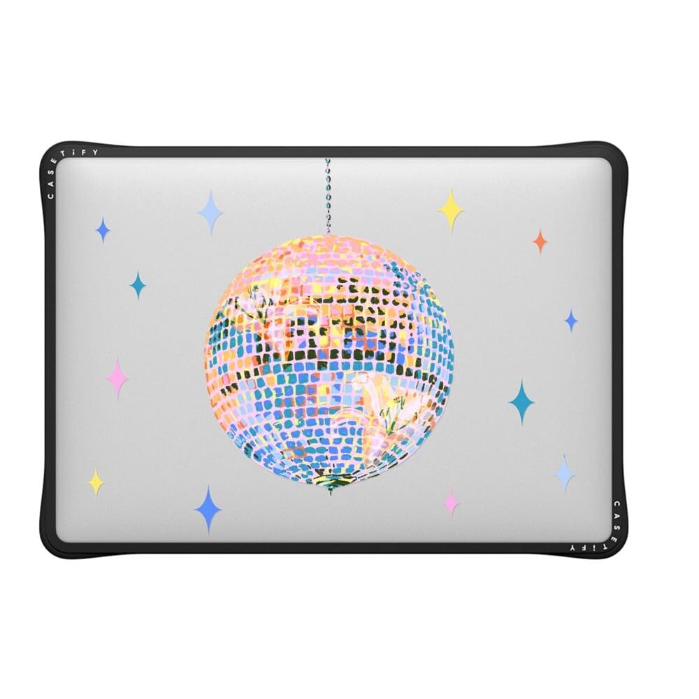 CASETiFY Impact MacBook Air 13" (M1/Intel) Case [Cushioned Impact Corners/Scratch-Resistant/Anti-Slip Grip] - Disco - Clear Black