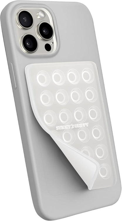 StickyGrippy Suction Phone Case Mount, Sillicon Adhesive Phone Accessory for iPhone and Android, Hands-Free Fidget Toy Mirror Shower Phone Holder, Tiktok Videos and Selfies (Blue)
