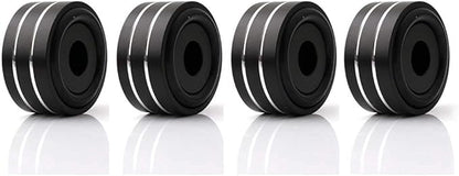 Monosaudio 4Pcs 40x20mm Speaker Isolation Feet Single-sided 3M Adhesives Speaker Spike Pads with Non-Slip Rubber Rings for Audio,Speakers, Subwoofers, Home Theater, Turntable DAC Feet Pad(Black Color)