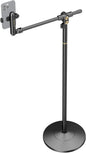 NEEWER BASICS Phone Floor Stand with Horizontal Extension Arm, Adjustable Bed Phone Holder Clamp Mount Compatible with iPhone 16 15 Pro Max Plus Samsung for Video Recording, Weighted Metal Base, ST009
