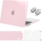 MOSISO Compatible with MacBook Air 13 inch Case 2025 2024 2023 2022 M4 A3240 M3 A3113 M2 A2681, Plastic Hard Shell&Keyboard Cover&Screen Film&Type C for MacBook Air 13.6 inch Case, Rose Pink