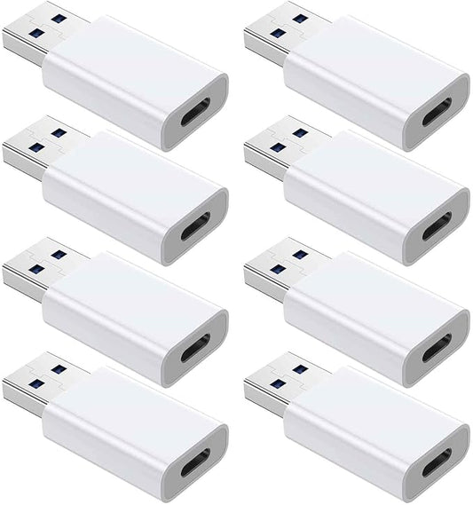 OTG Adapter【8-Pack】 USB-C Female to USB-A Male Adapter, USB to USB C Adapter Compatible with iPhone 16 15 14 13 12, Car, Apple MagSafe Watch Mini Wall Plug,iPad,Galaxy,Pixel 7 6 5,CarPlay etc