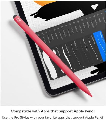 ZAGG Pro Stylus 2 with Active & Capacitive Tips, Palm Rejection, Tilt Recognition, Bluetooth Pairing, Compatible w/iPad Pro 11/12.9 (3,4, & 5 Gen)/Air 10.9/iPad 10.2/9.7/Mini 5/ iPad Air (M2) - White