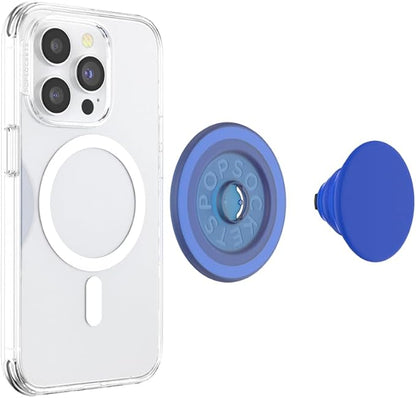 PopSockets Phone Grip for MagSafe with Kickstand, Magnetic Stand, Swappable Top, Secure Hold for iPhone MagSafe Cases, Phone & Tablet Grip - Cobalt