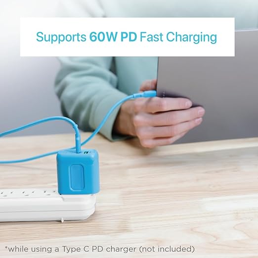 BLACK+DECKER USB C Multi Charging Cable, Fast Multi Charger Cable w/Adapter, Braided 2 in 1 Multiple USB Cable, Universal Charging Cord w/Type C/USB Adapter for iPhone 16 15/Samsung/LG/Tablets/More