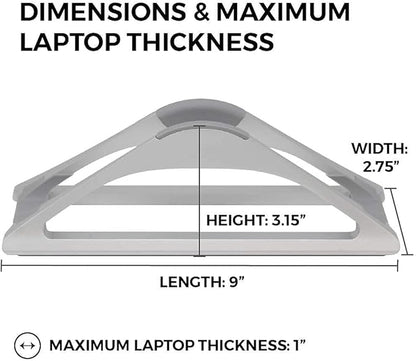 HumanCentric Vertical Laptop Stand for Desks in Silver Color, Upright Adjustable Holder to Dock Apple MacBook, MacBook Pro, and Other Laptops to Organize Work & Home Office, Automatic Grip