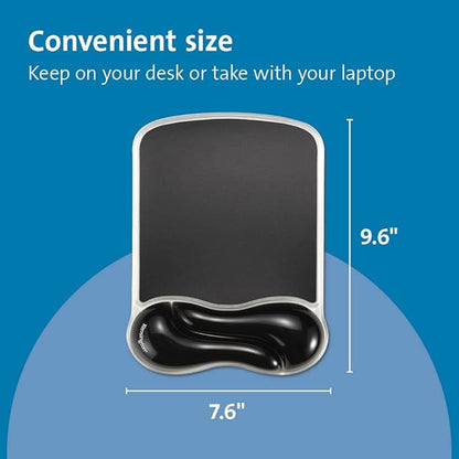 Kensington Duo Gel Wave Mouse Pad & Wrist Rest - Black,Medium (K62413WW)