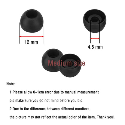 WKYMY Silicone Medium Replacement Ear Tips - Eartips for In-Ear Headphones - Rubber Tips Earbud Covers - 10 Pairs (Black)