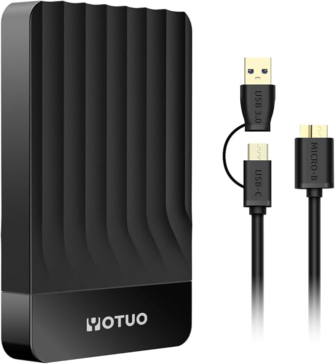 Portable External Hard Drive Storage Expansion Mobile HDD USB 3.0 for PC, Mac, Desktop, Laptop, PS4, PS5, Xbox One X/S, Xbox 360, Xbox Series X/S, Office & Game (Black, 500GB)