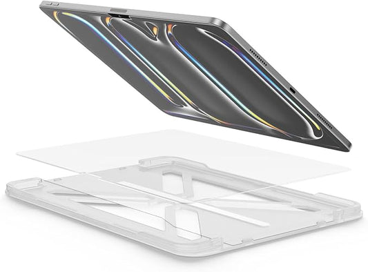 FLOLAB ONETIME NanoArmour Anti-Glare Screen Protector for iPad Pro 13 Inch M4 / M5 2024/2025 Anti-Fingerprint Tempered Glass, TruColor, Matte, Easy Install, Bubble Free, Dust Free, Durable