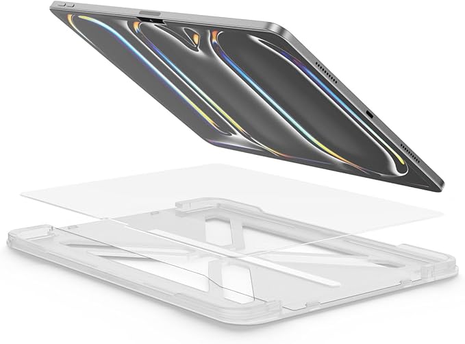 FLOLAB ONETIME NanoArmour Anti-Glare Screen Protector for iPad Pro 11 Inch M4 / M5 2024/2025 Anti-Fingerprint Tempered Glass, TruColor, Matte, Easy Install, Bubble Free, Dust Free, Durable