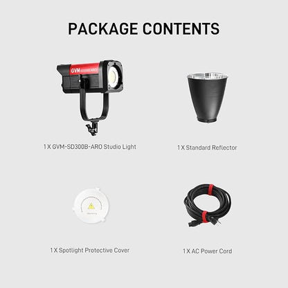 GVM Photography Lighting 300W Bi-Color Studio Lights with 45°Standard Reflector 454900Lux@1m Video Light 12Lighting Scenes App Control LED Video Light for Outdoor Shoot YouTube Videos