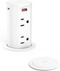 Pop up Outlet for Countertop,65W USB C Fast Charging Port,2.5-inch Hole Desktop Power Grommet,Recessed Power Strip,4 Outlets 4 USB Ports,15Amp Tamper Resistant Receptacle,ETL Listed (White)