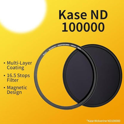 Kase Wolverine 72mm ND100000 16.5 Stop Magnetic Filter Incl Adapter Neutral Density Filters