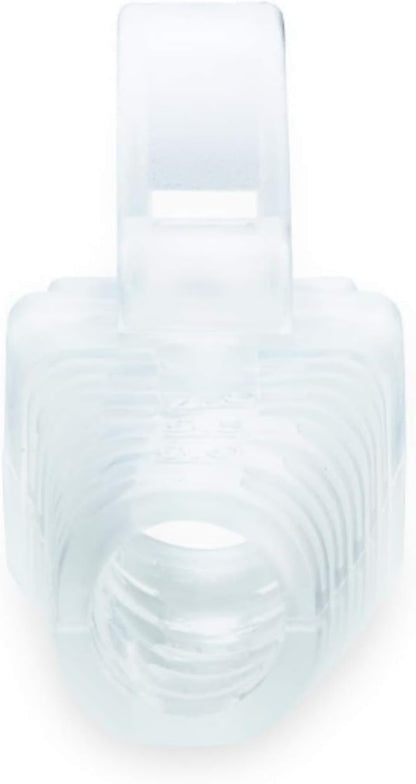 trueCABLE RJ45 Strain Relief Boots, Large 5.5 to 7.0mm Cut-to-Fit PVC Plug Cover, Transparent, 100 Pieces
