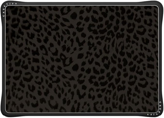 CASETiFY Impact MacBook Air 13.6" (M2-M4) Case [Cushioned Impact Corners/Scratch-Resistant/Anti-Slip Grip] - Leon Leopard - Clear Black