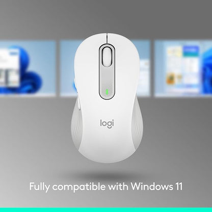 Logitech Wireless Mouse Signature M650 L Full Size - Large Hands, 2-Year Battery, Silent Clicks, Customizable Buttons, Bluetooth, PC/Mac/Chromebook - Off White, Right-Handed, Large