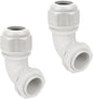 LeMotech M32 Cable Gland, 90 Degree Adjustable 18-25mm Strain Relief, Cord Connectors Nylon Joints with Gaskets, 2 Pcs, Grey