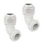 LeMotech M25 Cable Gland, 90 Degree Adjustable 13-18mm Strain Relief, Cord Connectors Nylon Joints with Gaskets, 2 Pcs, Grey