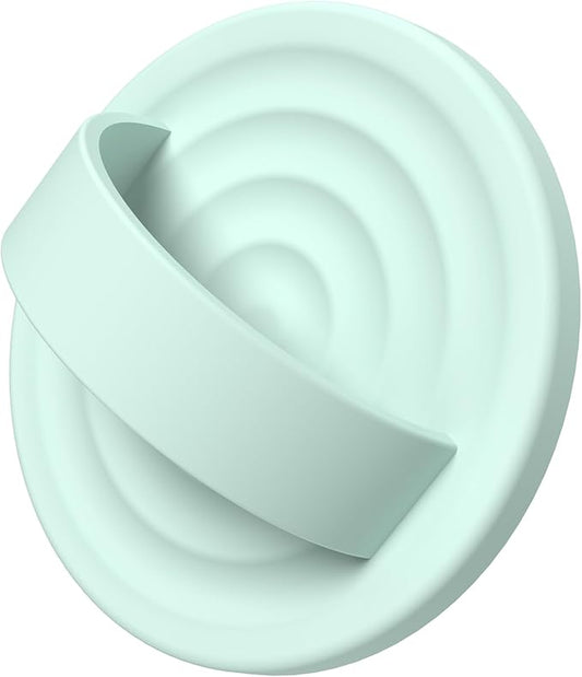 COFFKER Magnetic Phone Ring Grip Holder, Silicone Finger Loop Grip, Compatible with MasSafe, Back of Phone for iPhone Pro Max/Plus/16/15/15/14/13/12 Series, Mint Green