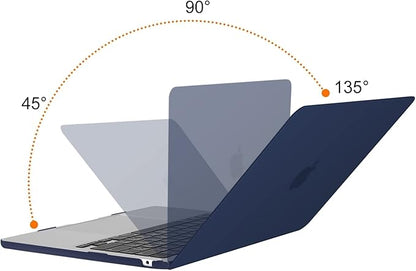 MOSISO Compatible with MacBook Air 13 inch Case 2025 2024 2023 2022 M4 A3240 M3 A3113 M2 A2681, Plastic Hard Shell&Keyboard Cover&Screen Film&Type C for MacBook Air 13.6 inch Case, Navy Blue
