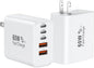 USB C Fast Wall Charger Block, 2Pack 60W USBC Phone Charging Cubes, 5-Port Type C Power Plug Adapter Multiport Brick Box for iPhone 17/16/15/14/13/12/11/Pro Max/Plus/Air, iPad mini/Pro,Galaxy S25/S24