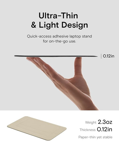 MOFT Laptop Stand for Desk, Adhesive Airflow Laptop Cooling Stand for Heat Dissipation with 2 Adjustable Viewing Angles,Foldable&Portable Computer Stand Compatible with Laptops 11"-16",Earthen Beige