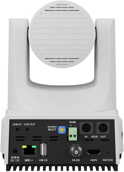 PTZOptics Move 4K 20x Auto-Tracking PTZ Camera with Built-in Tally Light, 3D Noise Reduction, and Advanced White Balance Modes (White)