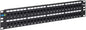 ICC CAT5e Feed-Through Patch Panel, 48 Port, 2U Rackmount, RJ45 Ethernet Patch Panel, No Punch Down, PoE++ and TAA Compliant, Black
