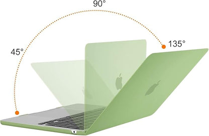 MOSISO Compatible with MacBook Air 13 inch Case 2025 2024 2023 2022 M4 A3240 M3 A3113 M2 A2681, Plastic Hard Shell&Keyboard Cover&Screen Film&Type C for MacBook Air 13.6 inch Case, Chartreuse
