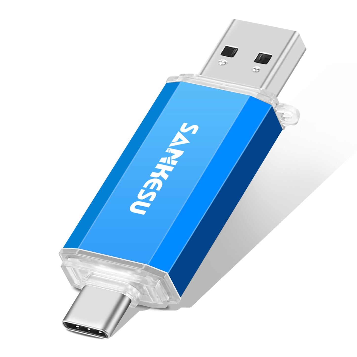 SANKESU 512GB USB C Flash Drive 2 in 1 OTG USB 3.0,USB-A & Type-C Thumb Stick, Dual Memory Sticks Compatible with PC Laptop Type C Cell Phone and Tablet (Blue)