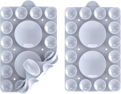 ZYCCER Double Sided Silicone Suction Phone Holder Mount,Compatible with iPhone and Android Cases Hands-Free Mirror Shower Phone Mount Strong Grip Holder (Light Blue, Double Sided 2PCS)