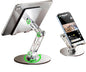 Adjustable Tablet Stand for Desk,for ipad Stand,for 4.7-12.9 Inch Devices,360° Rotating Aluminum Alloy,Silver Compatible with ipad Tablet Kindle TAB Surface Cell Phone Stand Holder for Desk