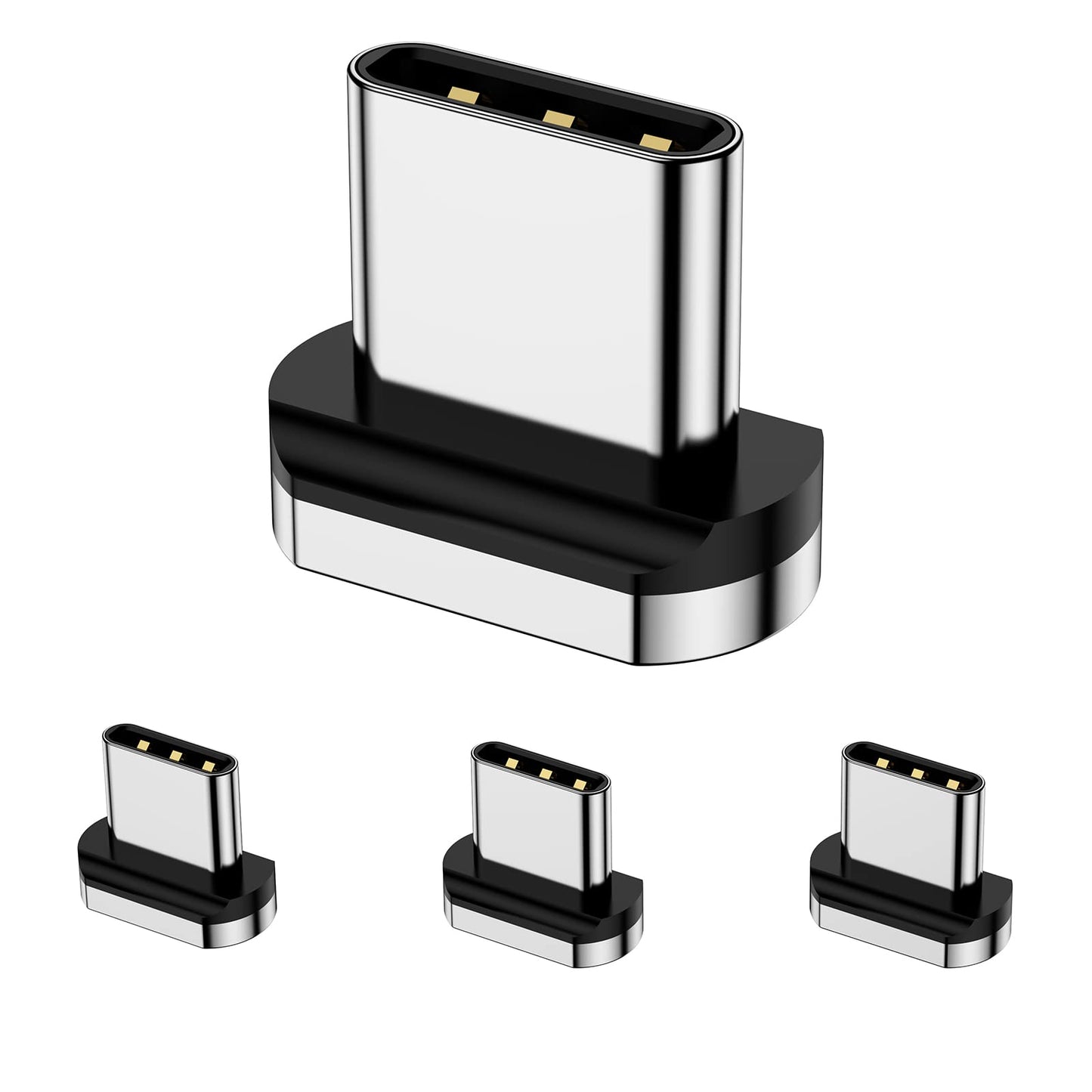 CNakdDG Magnetic Connector Tips Head for USB-C Android Devices (4 Pack), only Compatible 5A Magnetic Charging Cable or Magnetic Adapter